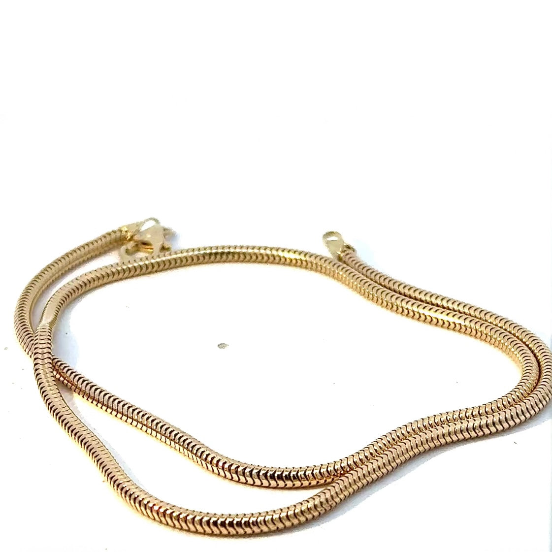 Edle Schlangenkette in 14 Karat Gelbgold mit Karabinerverschluss