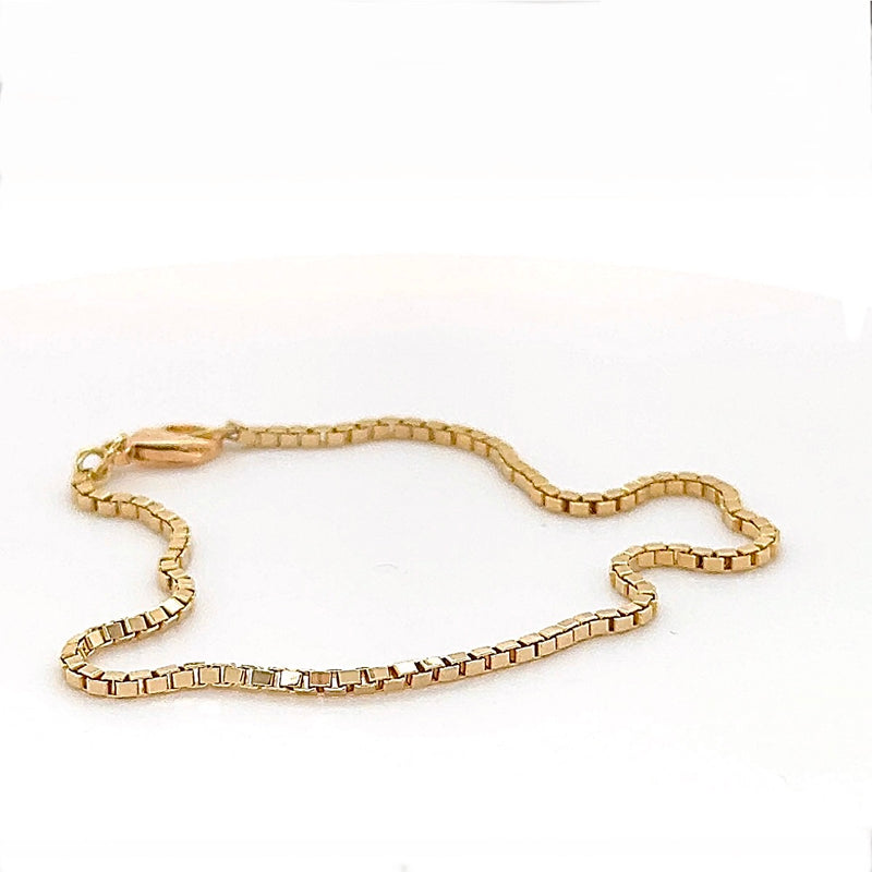 Zierliches Venezianer-Armband in 14 Karat Gelbgold mit Karabiner