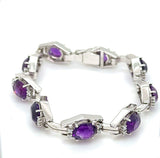 Massives Amethyst Armband in 14 Karat Weißgold mit Diamanten