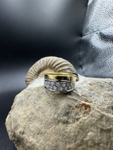 Handgefertigter Bicolor Ring in 18 Karat Gold mit feinen Brillanten