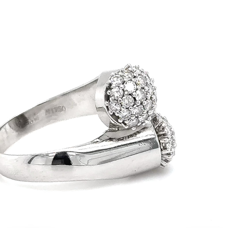 Zeitloser Toi et Moi Ring in 18 Karat Weißgold mit feinen Brillanten