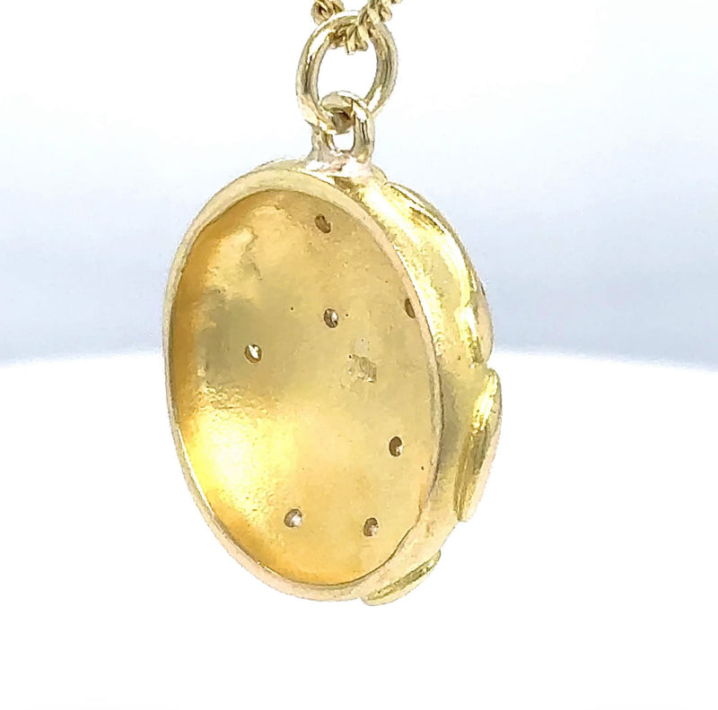 Ausgefallener Anhänger in 18 Karat Gelbgold mit feinen Brillanten