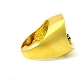 Handgefertigter Ring in 18 Karat Gelbgold mit Brillanten & Saphir