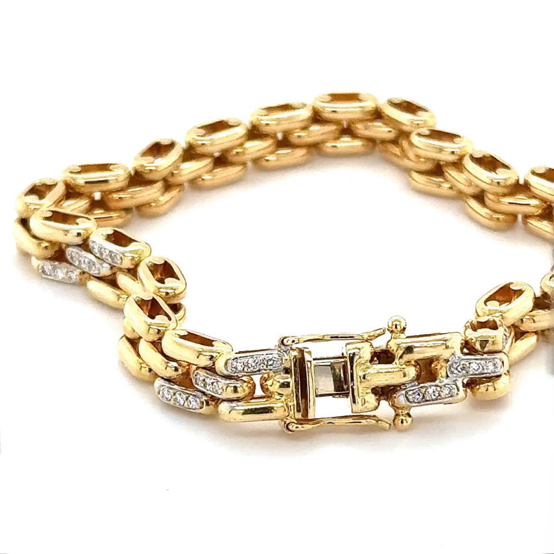 Ausgefallenes & edles Armband in 18 Karat Gelbgold mit feinen Brillanten