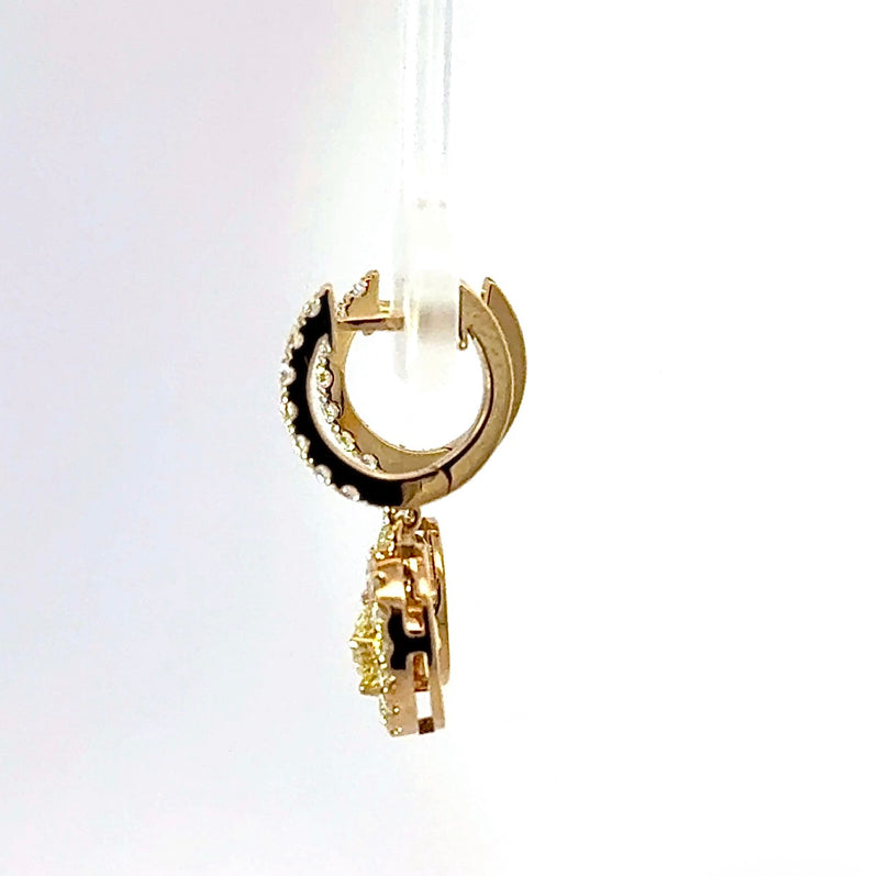 Moderne Hänge Ohrringe in 14 Karat mit feinen Brillanten