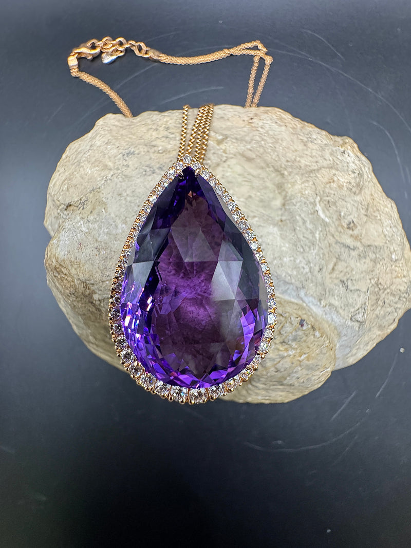 Exquisites Crivelli-Schmuckstück aus 18 Karat Roségold mit Amethyst | Anhänger - Schmuck Schroll