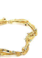 Handgefertigtes Armband in 14 Karat Gelbgold mit Brillanten