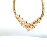 Stilvolles Rubin-Collier in 14 Karat Gelbgold mit Brillanten