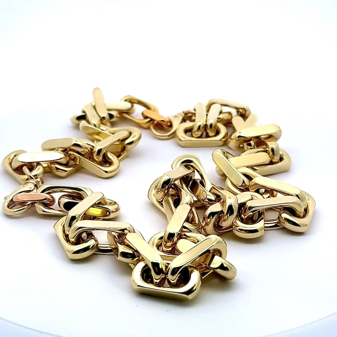 Diamantierte Ankerkette mit Armband in 14 Karat Gelbgold - über 500 Gramm Gold (PREIS AUF ANFRAGE)