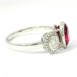 Eleganter Ring in 18 Karat Weißgold mit Rubellit & Brillanten