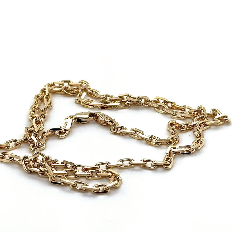 Elegante Ankerkette in 14 Karat Gelbgold mit Karabiner