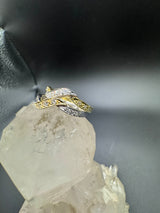 Ausgefallenes Ring-Duo in 14 Karat Gelb- & Weißgold mit Diamanten