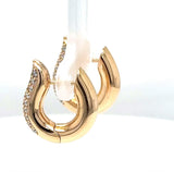 Große Tamara Comolli Signature Drop Hoops Pavé Creolen in 18 Karat Rosegold
