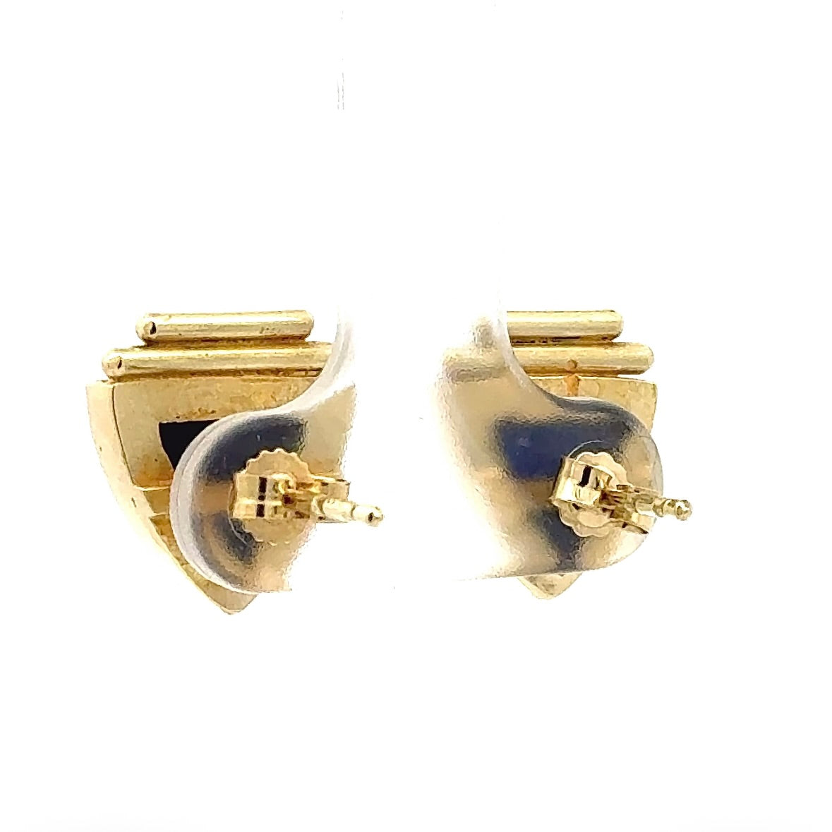 Handcrafted 14K Yellow Gold Lapis Lazuli Earrings