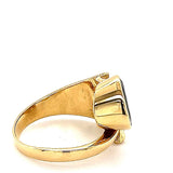 Original Ehinger Schwarz Ring in 18 Karat Gelbgold mit hochfeinen Saphir