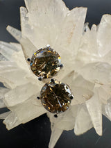 Riesige Brillantstecker in 18 Karat Weißgold mit fancy Brillanten