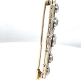 Eindrucksvolle Art-Deco Brosche in 14 Karat Gold mit großen Altschliff Diamanten