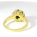 Zeitloser Ring in 14 Karat Gelb-& Weißgold mit blauem Saphir & Brillanten