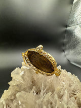 Besonderer Opal Anhänger in 14 Karat Gelbgold mit feinen Brillanten