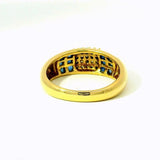 Edler Ring in 18 Karat Gelbgold mit feinen Brillanten & Saphiren