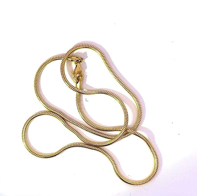 Zeitlose Schlangenkette in 8 Karat Gelbgold mit Karabiner