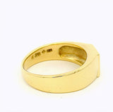 Massiver Solitär Ring in 14 Karat Gelbgold mit lebhaften Brillant