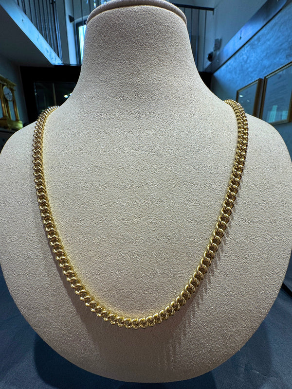 Elegante Rundpanzer Halskette in 8 Karat Gelbgold mit Karabiner