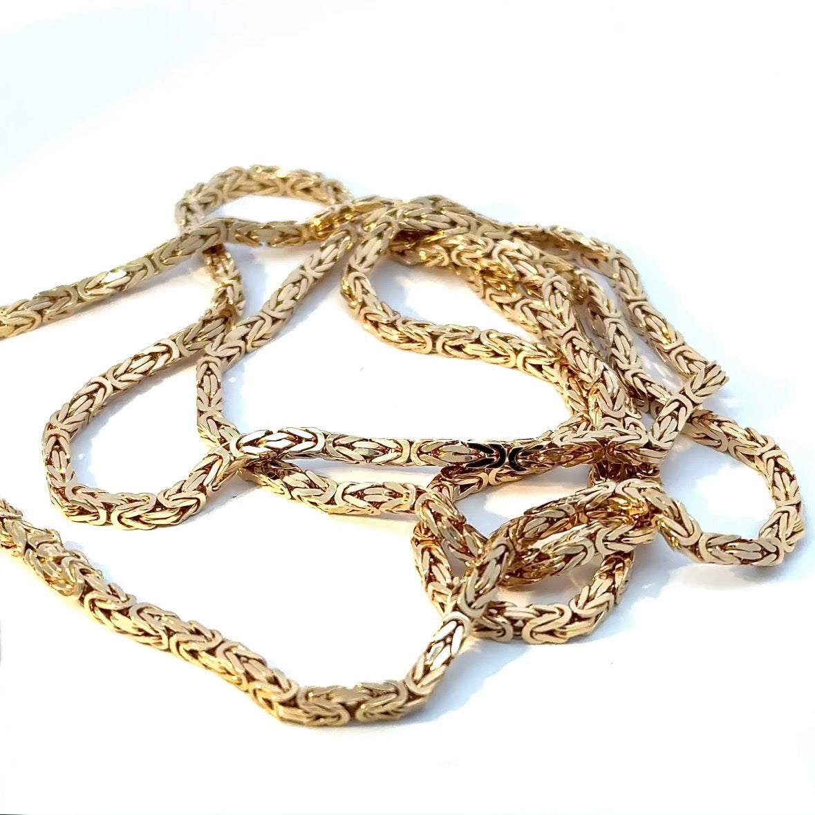 High-quality foxtail chain in 14k (585) yellow gold with box clasp