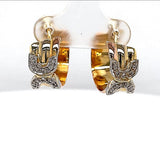 Moderne tricolor Ohrringe in 18 Karat (750) Gold mit feinen Diamanten
