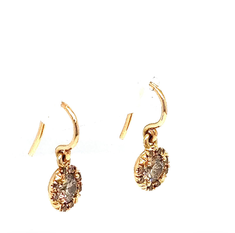 Handgefertigte Schmedding Ohrringe in 18 Karat Roségold mit Fancy Brillanten