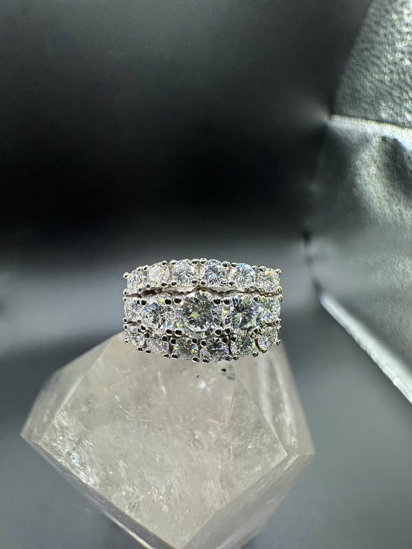 Vintage-Cocktailring in 14 Karat Weißgold mit 1,47 ct hochfeinen Brillanten