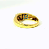 Edler Ring in 18 Karat Gelbgold mit feinen Brillanten & Saphiren