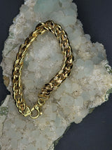 Breites Panzerketten-Armband in 18 Karat (750) Gelbgold mit Karabiner
