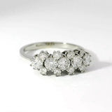 Leuchtender Ring in 18 Karat Weißgold mit Brillanten & Achtkant-Diamanten