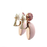 Edle Ohrringe in 18 Karat Roségold mit rosa Saphiren und rosa Andenopal