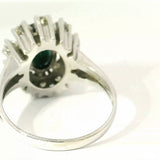 Eleganter Ring in 14 Karat Weißgold mit blauem Saphir & Brillanten