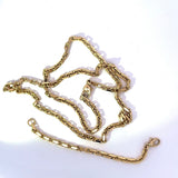 Massive Diamantierte Ankerkette in 14 Karat Gelbgold mit Verlängerungskette