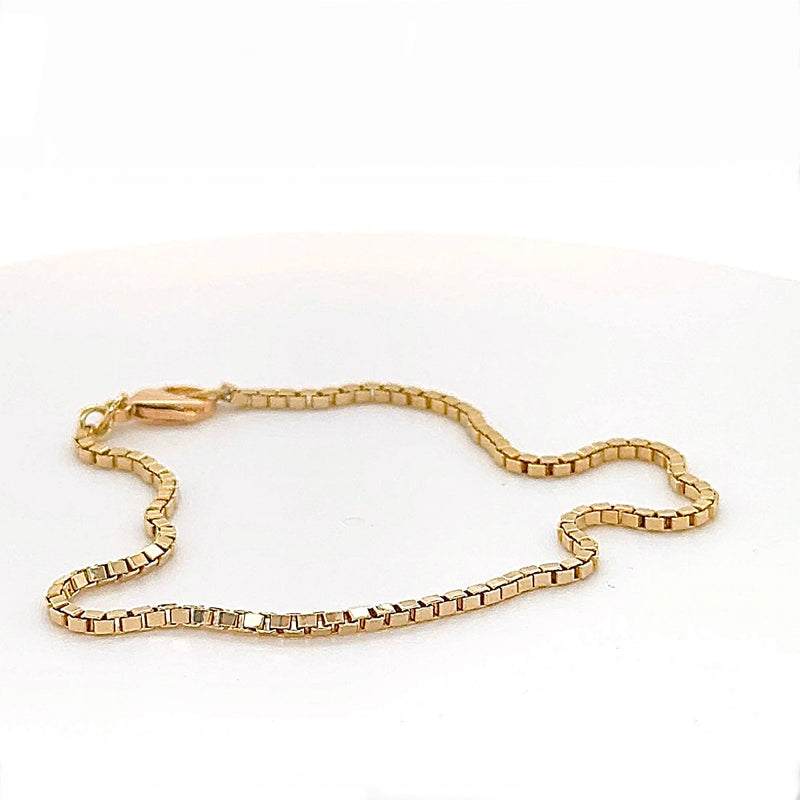 Zierliches Venezianer-Armband in 14 Karat Gelbgold mit Karabiner