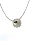 Edles Collier in 14 Karat Weißgold mit 950er Platin-Anhänger & Brillant