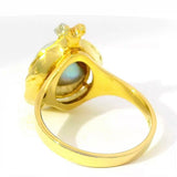 Handgefertigter Ring in 18 Karat Gelbgold mit besonderer Perle & Brillant