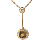 Besonderes Collier in 18 Karat Gelbgold mit gelben Tansanit & Brillanten