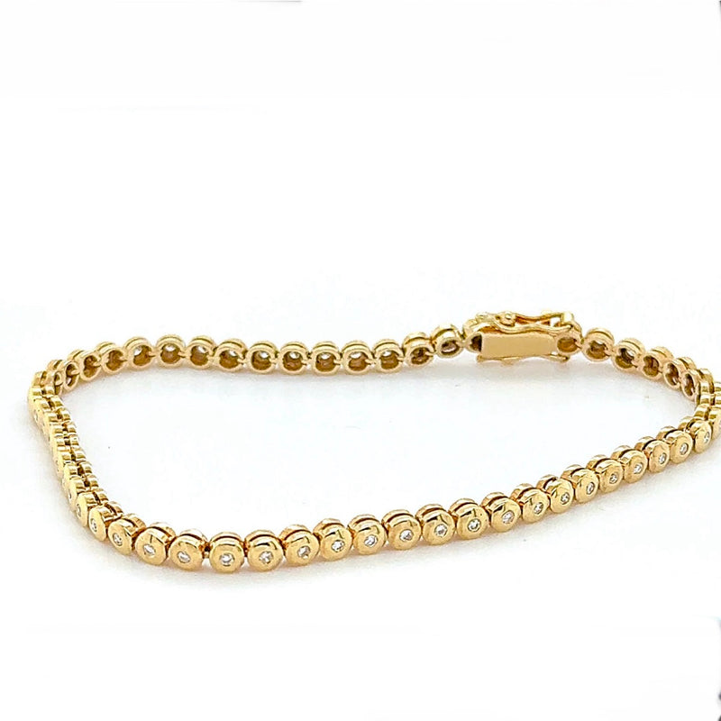 Elegantes Tennis Armband in 18 Karat Gelbgold mit feinen Brillanten