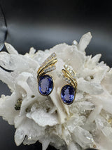 Elegante Ohrringe in 14 Karat (585) Gelbgold mit Tansaniten & Brillanten