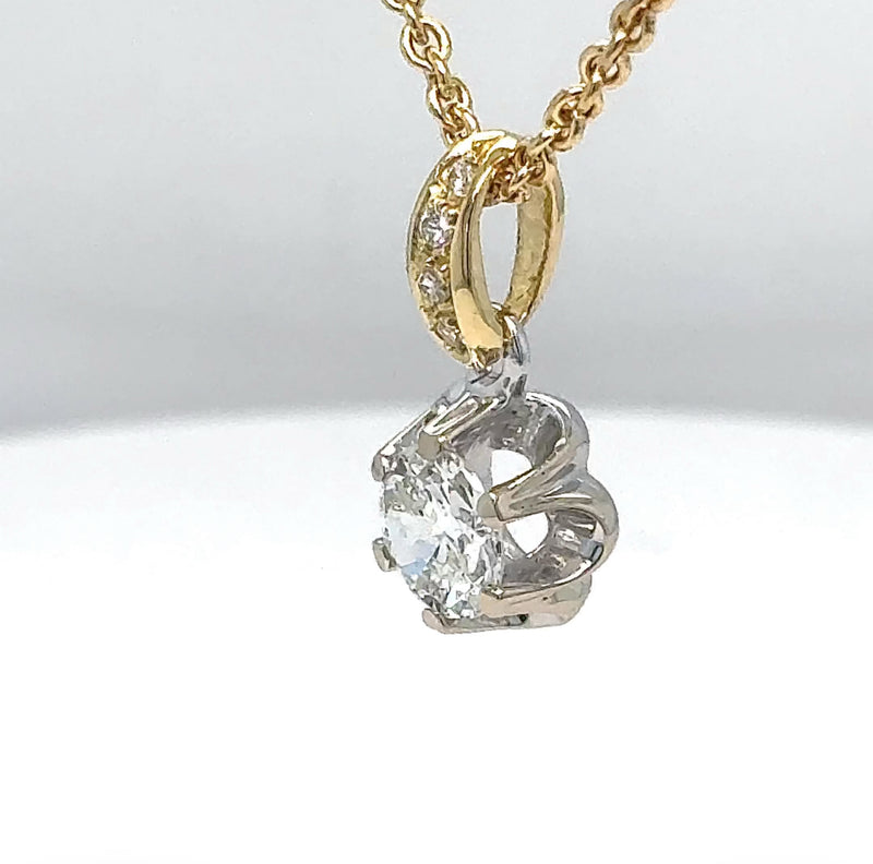 Eleganter Solitär-Anhänger in 18 Karat Gold mit großen Brillant