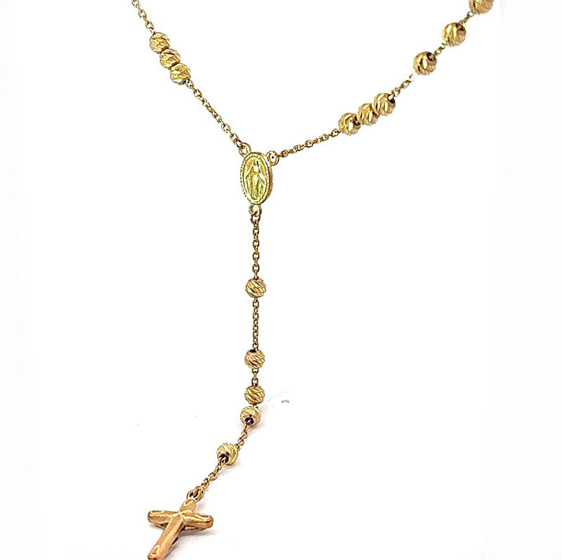 Zeitloser Rosenkranz in 14 Karat (585) Gelbgold mit Madonna & Jesus