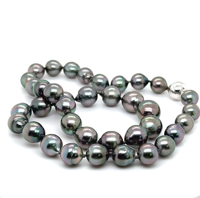 Elegante Tahiti-Perlen Kette mit Silber-Magnetschloss