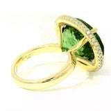 Einmaliger Ring in 14 Karat Gelbgold mit riesigem Peridot & Brillanten