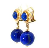 Elegante Ohrringe in 14 Karat Gelbgold mit hochfeinem Lapis Lazuli