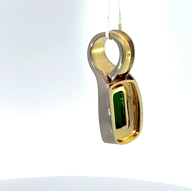 Einmaliger Turmalin Anhänger in 18 Karat Gelb- & Weißgold – Handarbeit aus Augsburg