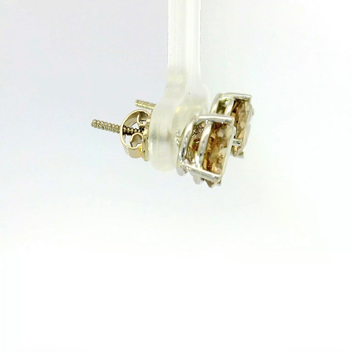 Riesige Brillantstecker in 18 Karat Weißgold mit fancy Brillanten